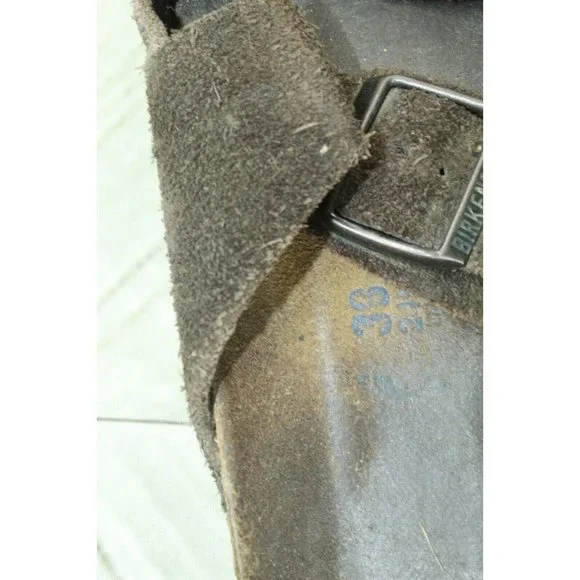 Birkenstock Arizona Brown Suede Double-Strap Slide Sandals Size 38 US 7 - Picture 8 of 9